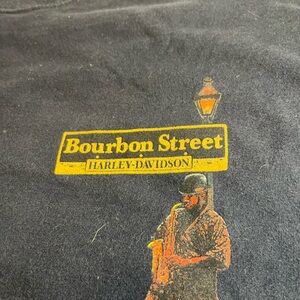 Harley-Davidson Black Tee with Orange Logo Tag